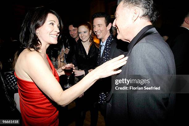 Actress Iris Berben and former husband Gabriel Lewy and son Oliver Berben and his girlsfriend Barbara Meier attend the '60th Berlin Film Festival -...