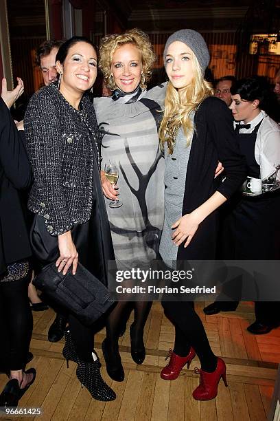 Minu Barati-Fischer and actress Katja Riemann and daughter, model Paula Riemann attend the '60th Berlin Film Festival - FESTIVAL NIGHT 2010' at...