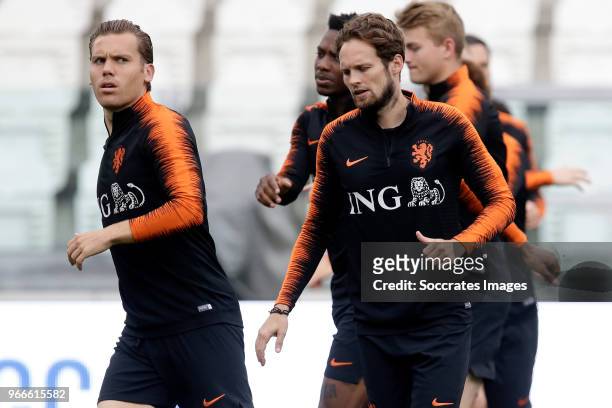 Ruud Vormer of Holland, Daley Blind of Holland during the Training Holland in Turin at the Allianz Stadium on June 3, 2018 in Turin Italy