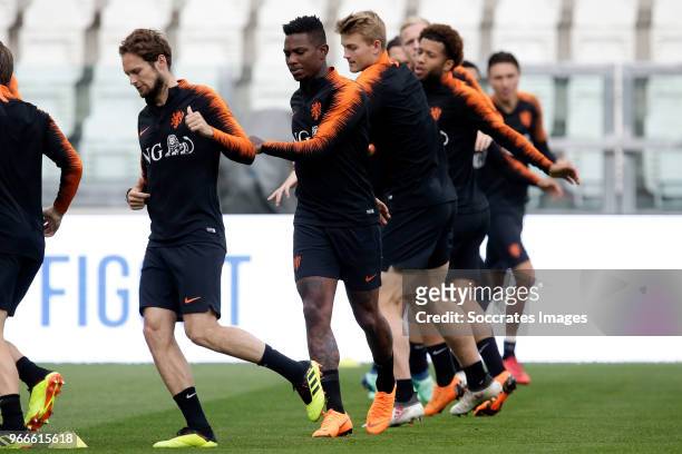 Daley Blind of Holland, Eljero Elia of Holland, Matthijs de Ligt of Holland during the Training Holland in Turin at the Allianz Stadium on June 3,...