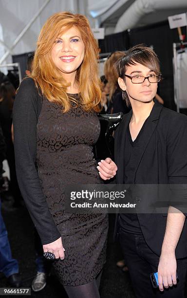 Actress Kristen Johnston and Christian Siriano attend the Payless at Christian Siriano Mercedes-Benz Fashion Week Fall 2010 at Bryant Park on...