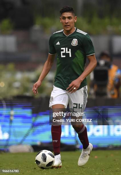 Mexico's defender Edson Alvarez during the friendly match between Mexico and Scotland at the Azteca stadium on June 2, 2018.