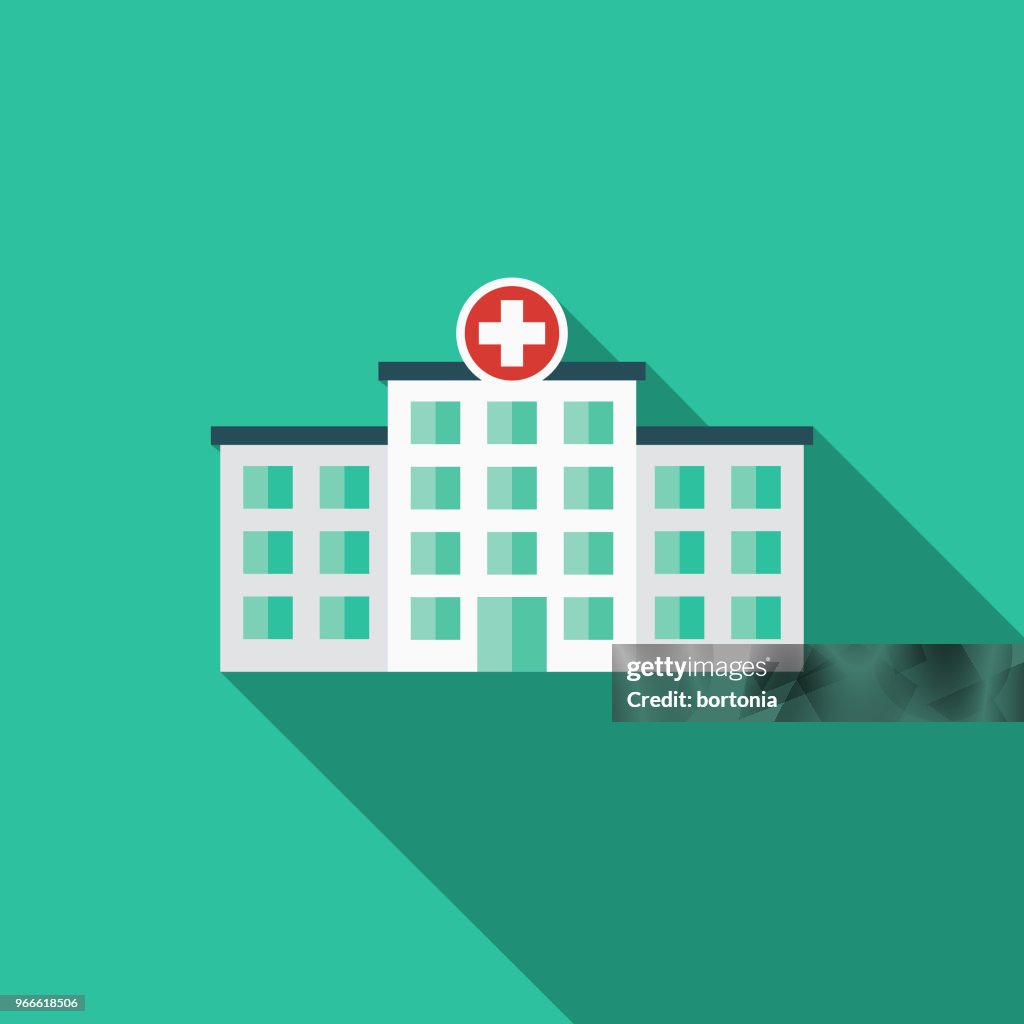 Hospital Flat Design Emergency Services Icon