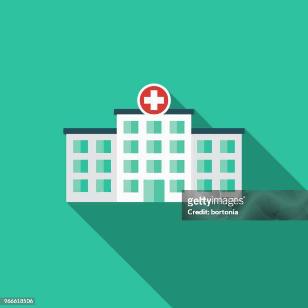 hospital flat design emergency services icon - flat design stock illustrations