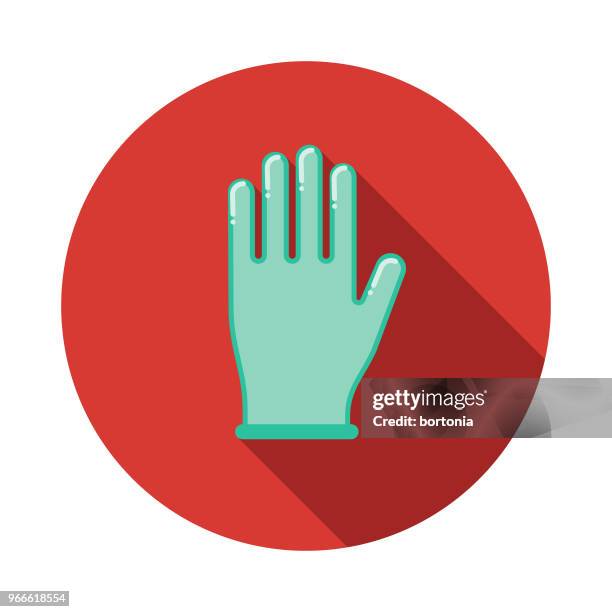 surgical glove flat design emergency services icon - surgical glove icon stock illustrations