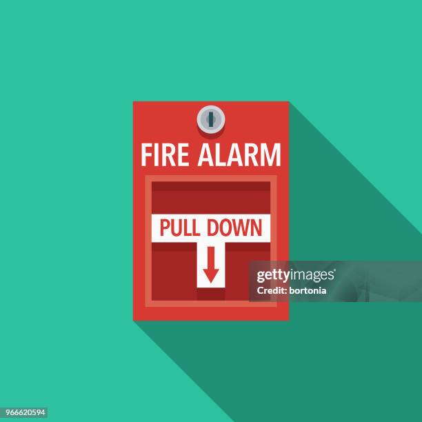 stockillustraties, clipart, cartoons en iconen met brandalarm platte ontwerp hulpdiensten pictogram - sirene