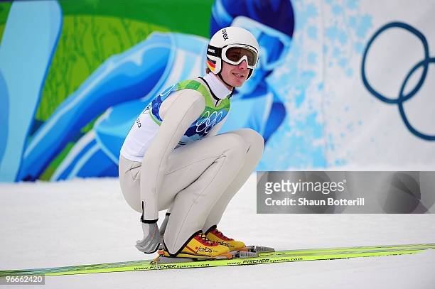 Robert Kranjec of Slovenia competes during the Ski Jumping Normal Hill Individual on day 2 of the Vancouver 2010 Winter Olympics at Whistler Olympic...