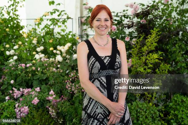 Alice Roberts, anthropologist and broadcaster, at the Hay Festival on June 3, 2018 in Hay-on-Wye, Wales.