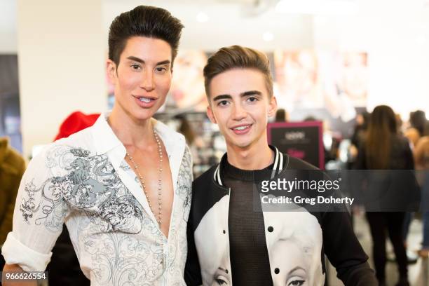 Justin Jedlica AKA "The Human Ken Doll' and Tyler Dyvig attend the PHAME Expo 2018 on June 2, 2018 in Los Angeles, California.