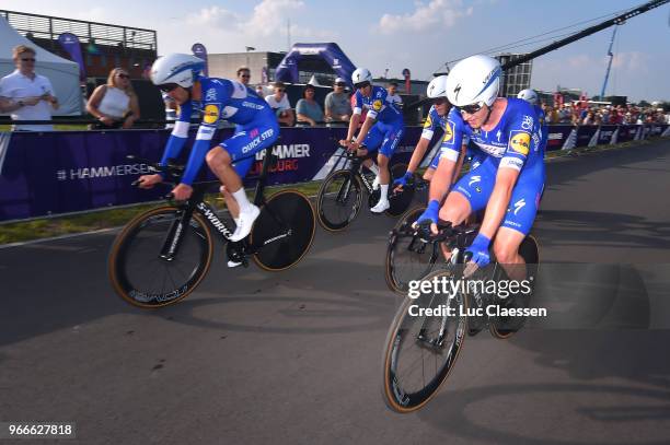 Arrival / Kasper Asgreen of Denmark / Philippe Gilbert of Belgium / Alvaro Jose Hodeg of Colombia / Yves Lampaert of Belgium / Enric Mas of Spain /...