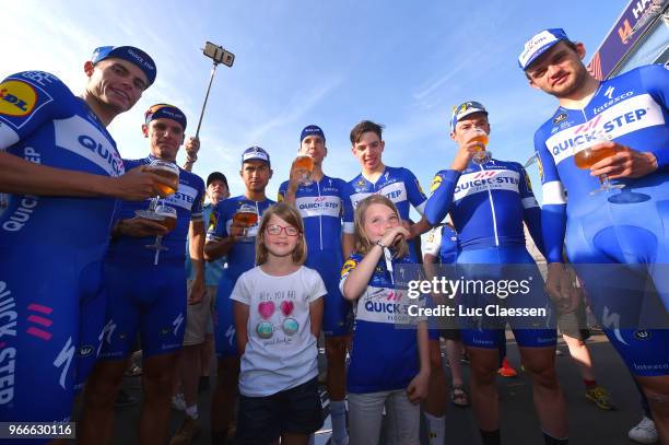 Podium / Yves Lampaert of Belgium / Philippe Gilbert of Belgium / Davide Martinelli of Italy / Kasper Asgreen of Denmark / Alvaro Jose Hodeg Chagui...