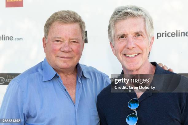 Actor and philanthropist William Shatner and 'Dancing with the Stars' Tom Bergeron attend the William Shatner's Priceline.com Hollywood Charity Horse...