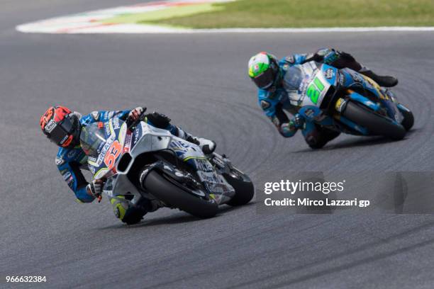 Esteve Rabat of Spain and Reale Avintia Racing leads the field during the MotoGP race during the MotoGp of Italy - Race at Mugello Circuit on June 3,...