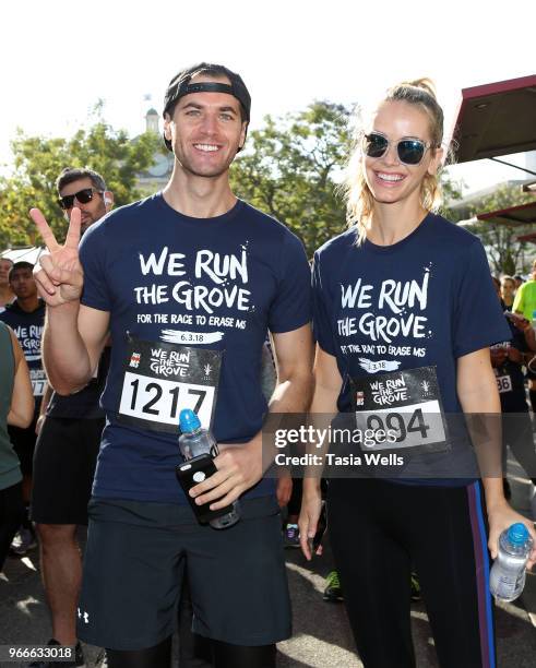 Jay Hector and Olivia Jordan attend The Grove hosts We Run the Grove Race to Erase MS at The Grove on June 3, 2018 in Los Angeles, California.