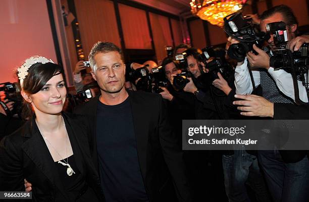 Actors Nora Tschirner and Til Schweiger attend the Medienboard Reception 2010 during day four of the 60th Berlin International Film Festival on...