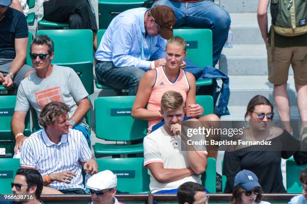 Kristina Mladenovic of France and her brother Luka Mladenovic during Day 8 of the French Open 2018 on June 3, 2018 in Paris, France.