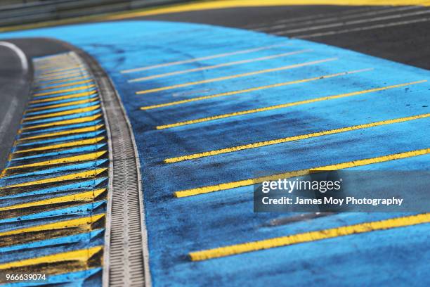 Kerb on the circuit during the Le Mans 24 Hours Test Day on June 3, 2018 in Le Mans, France.