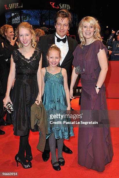 Director Thomas Vinterberg attends with his daughters Nana and Ida and actress Helena Reingaard Neumann the 'Submarino' Premiere during day three of...