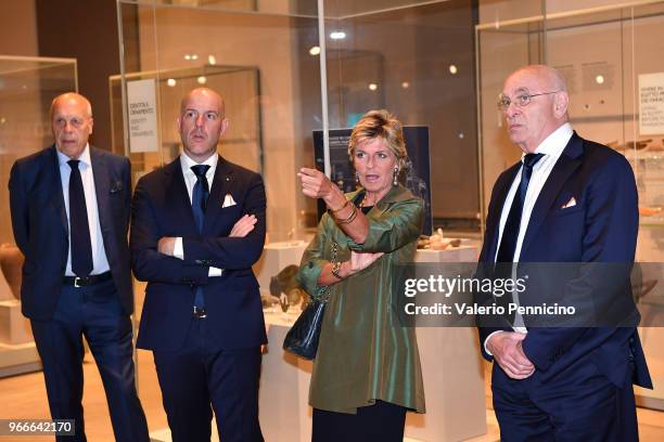 Michael Van Praag and Evelina Christillin attend during the Italy And Holland Delegations Dinner And Visit To Egyptian Museum on June 3, 2018 in...