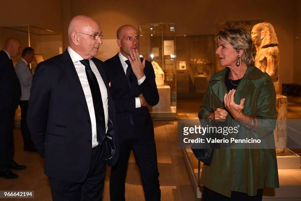 Michael Van Praag and Evelina Christillin attend during the Italy And Holland Delegations Dinner And Visit To Egyptian Museum on June 3, 2018 in...