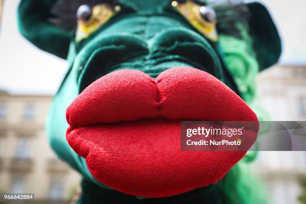 18th Great Dragon Parade marches throught the Main Square in Krakow, Poland on 3 June, 2018. The annual Great Dragon Parade features more than a...