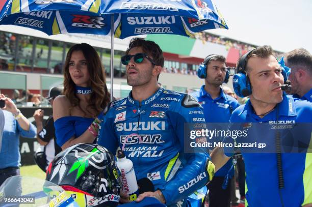 Andrea Iannone of Italy and Team Suzuki ECSTAR prepares to start on the grid during the MotoGP race during the MotoGp of Italy - Race at Mugello...