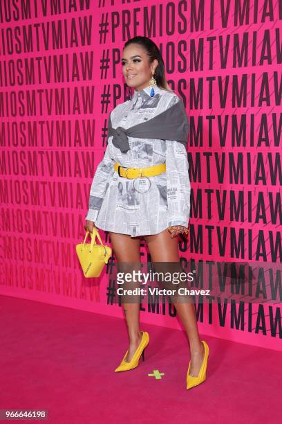 Karol G attends the MTV MIAW Awards 2018 at Arena Ciudad de Mexico on June 2, 2018 in Mexico City, Mexico