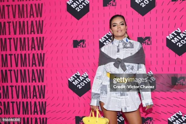 Karol G attends the MTV MIAW Awards 2018 at Arena Ciudad de Mexico on June 2, 2018 in Mexico City, Mexico