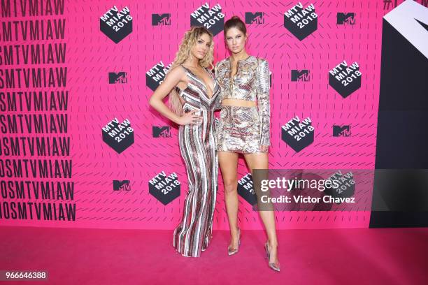 Lele Pons and Hannah Stocking attend the MTV MIAW Awards 2018 at Arena Ciudad de Mexico on June 2, 2018 in Mexico City, Mexico