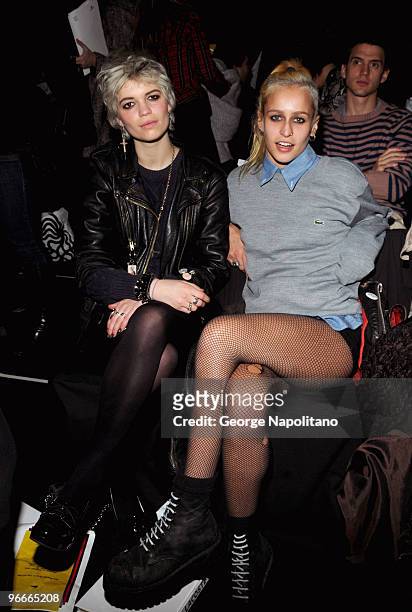 Pixie Geldof and Alice Dellal attend the Lacoste Fall 2010 fashion show during Mercedes-Benz Fashion Week at Bryant Park on February 13, 2010 in New...