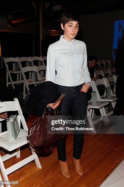 Buyer for J. Crew Tracy Rosenbaum attends the Karen Walker Autumn/Winter 2010 fashion show during Mercedes-Benz Fashion Week at the Altman Building...