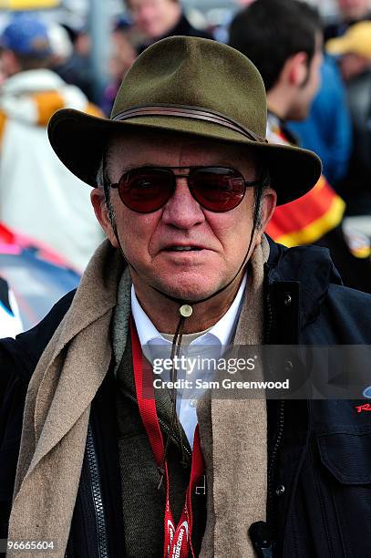 Team owner Jack Roush stands in the garage area during the NASCAR Nationwide Series Drive4COPD 300 at Daytona International Speedway on February 13,...