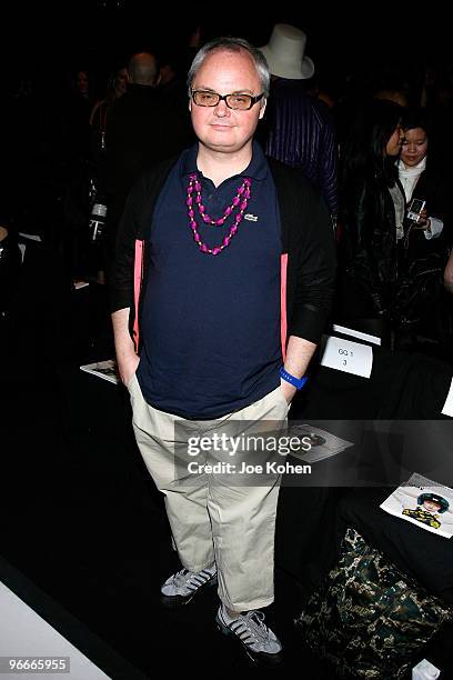 Mickey Boardman attends the Academy of Art University Fall 2010 fashion show during Mercedes-Benz Fashion Week at The Tent at Bryant Park on February...