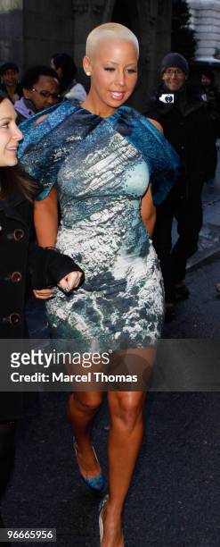 Amber Rose is seen around Bryant Park during Mercedes-Benz Fashion Week Fall 2010 on February 12, 2010 in New York City.