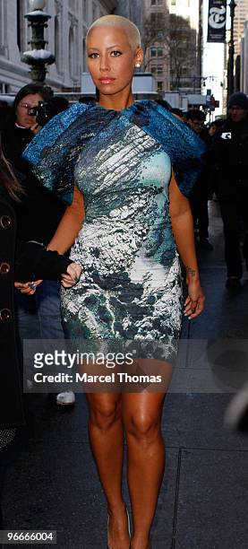 Amber Rose is seen around Bryant Park during Mercedes-Benz Fashion Week Fall 2010 on February 12, 2010 in New York City.