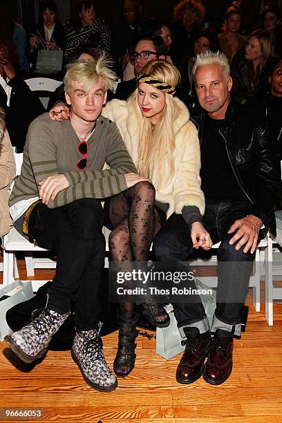 Eamon Kelly, Peaches Geldof and Marvin Scott Jarrett attend the Karen Walker Autumn/Winter 2010 fashion show during Mercedes-Benz Fashion Week at the...