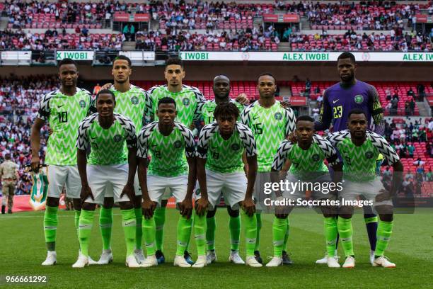 Back: John Obi Mikel of Nigeria, William Troost Ekong of Nigeria, Leon Balogun of Nigeria, Victor Moses of Nigeria, Joel Obi of Nigeria, Francis...