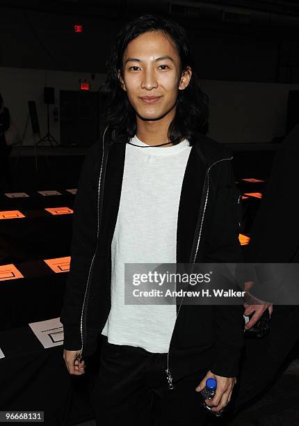 Designer Alexander Wang attends the Alexander Wang Fall 2010 Fashion Show during Mercedes-Benz Fashion Week at Pier 94 on February 13, 2010 in New...