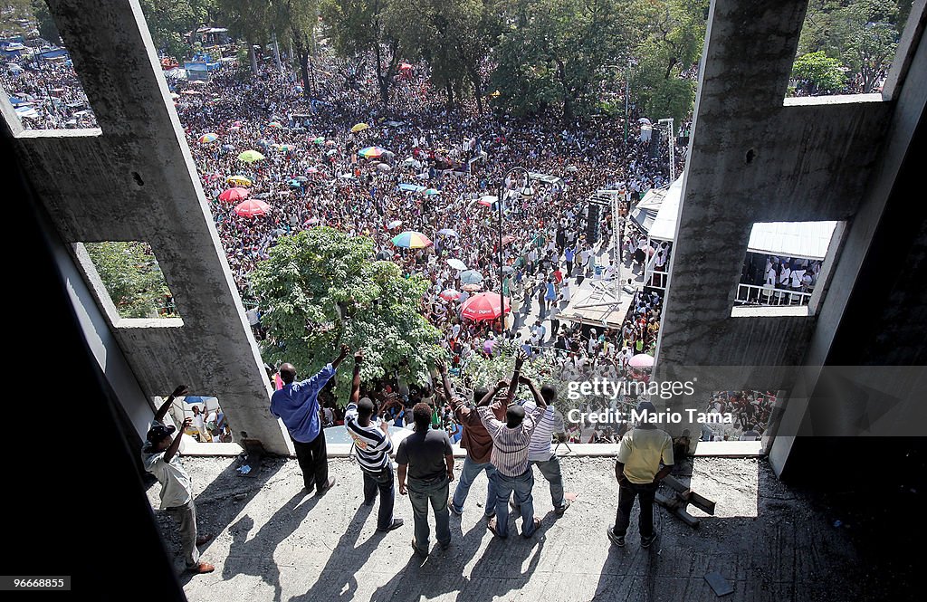 Haiti Observes Three Days Of Mourning One Month After Earthquake Struck