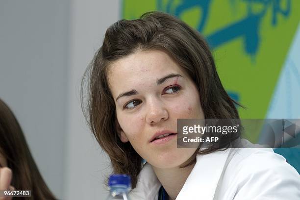 French snowboarder Claire Chapotot during the French Olympic Committee Snowboard press conference in the Vancouver Olympic Village in Vancouver,...