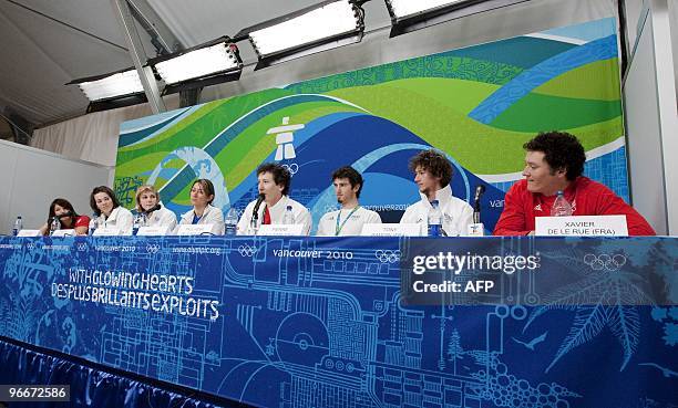 France's Oceane Pozzo, Claire Chapotot, Nelly Moenne Loccoz, Deborah Anthonioz, Paul-Henri De Le Rue, Pierre Vaultier, Tony Ramoin and Xavier De Le...