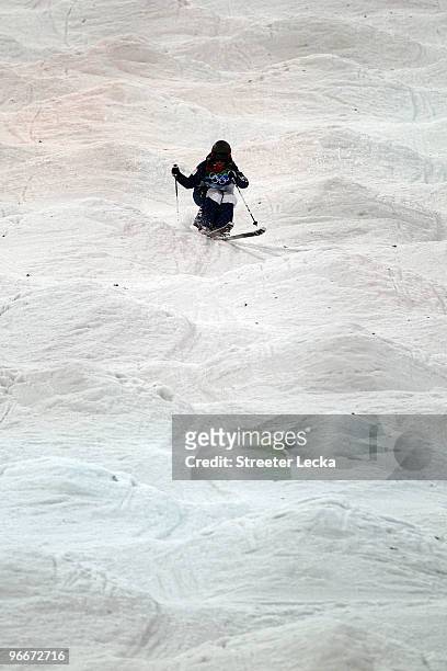 Heather Mcphie of United States competes in the women's freestyle skiing aerials qualification on day 2 of the Vancouver 2010 Winter Olympics at...
