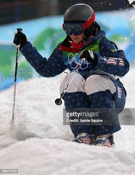 Heather Mcphie of United States competes in the women's freestyle skiing aerials qualification on day 2 of the Vancouver 2010 Winter Olympics at...