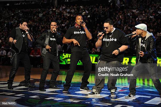 Performs during intermission of the Foot Locker Three-Point Shootout as part of All Star Saturday Night during 2010 NBA All Star Weekend on February...