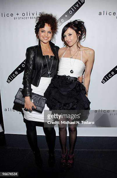 Mena Suvari and Stacey Bendet attend the Alice + Olivia Fall 2010 presentation during Mercedes-Benz Fashion Week on February 13, 2010 in New York...