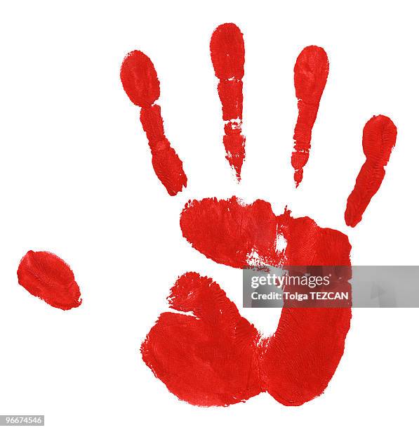 hand track - paint handprint stock pictures, royalty-free photos & images