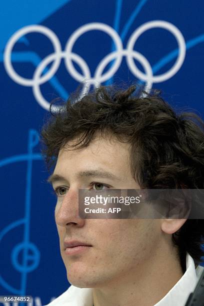 France's Paul-Henri De Le Rue attends the French Olympic Committee Snowboard press conference at the Olympic Village in Vancouver on February 13,...
