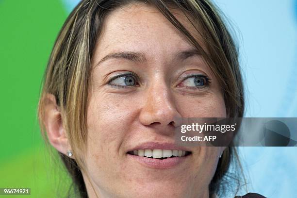 France's Deborah Anthonioz attends the French Olympic Committee Snowboard press conference at the Olympic Village in Vancouver on February 13, 2010...
