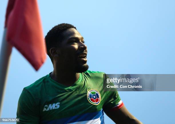 Shaun Lucien of Barawa during the CONIFA World Football Cup 2018 match between Barawa and Tamil Eelam at Bromley on May 31, 2018 in London, England.