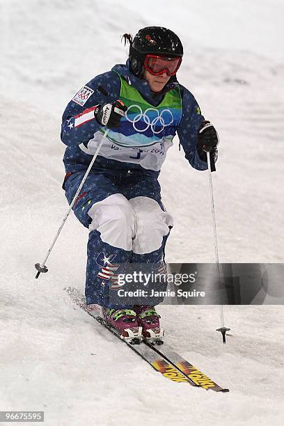 Hannah Kearney of United States competes in the women's freestyle skiing moguls final on day 2 of the Vancouver 2010 Winter Olympics at Cypress...